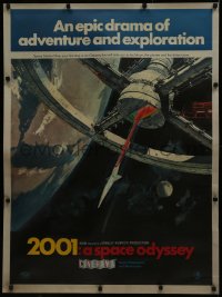 8d0001 2001: A SPACE ODYSSEY Cinerama 30x40 special acetate poster 1968 space wheel, rare & different!