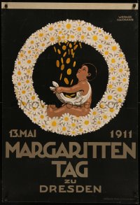 8d0050 MARGARITTEN TAG ZU DRESEN 28x39 German special poster 1911 Werner Hahmann art of child, rare!