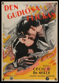 8d0042 GODLESS GIRL Swedish 1929 different Rohman art of Basquette, Cecil B. DeMille, ultra rare!