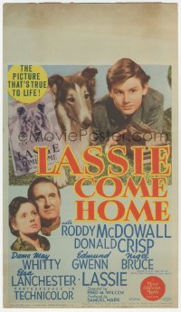 8d0143 LASSIE COME HOME mini WC 1943 great image of young Roddy McDowall & his beloved Collie, rare!