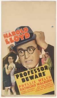 8d0147 PROFESSOR BEWARE mini WC 1938 scared Harold Lloyd close up & in his underwear, ultra rare