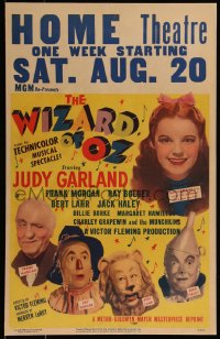 8d0112 WIZARD OF OZ WC R1949 best full-color image of Judy Garland, Bolger, Lahr, Haley & Morgan!