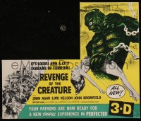 8d0184 REVENGE OF THE CREATURE 3D promo brochure 1955 great monster art, ultra rare!