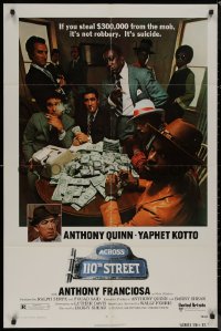 8f0492 ACROSS 110th STREET 1sh 1972 Anthony Quinn, Yaphet Kotto has a HUGE pile of money!