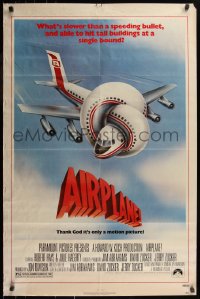 8f0497 AIRPLANE 1sh 1980 classic zany parody by Jim Abrahams and David & Jerry Zucker!