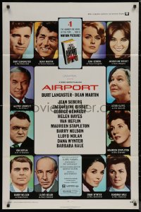 8f0499 AIRPORT 1sh 1970 Burt Lancaster, Dean Martin, Jacqueline Bisset, Jean Seberg & more!