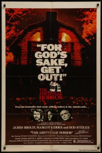8f0508 AMITYVILLE HORROR 1sh 1979 great image of haunted house, for God's sake get out!