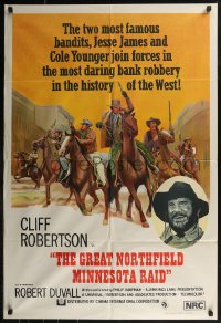 8f0145 GREAT NORTHFIELD MINNESOTA RAID Aust 1sh 1972 cool artwork of wild west outlaws!