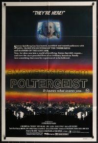 8f0154 POLTERGEIST Aust 1sh 1982 Tobe Hooper, classic, they're here, Heather O'Rourke screaming!