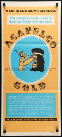 8f0169 ACAPULCO GOLD Aust daybill R1980s marijuana movie madness, Freak Brothers cartoon art!
