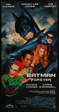 8f0189 BATMAN FOREVER Aust daybill 1995 Kilmer, Kidman, O'Donnell, Jones, Carrey, top cast!