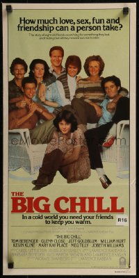 8f0201 BIG CHILL Aust daybill 1983 Tom Berenger, Glenn Close, Jeff Goldblum & William Hurt!