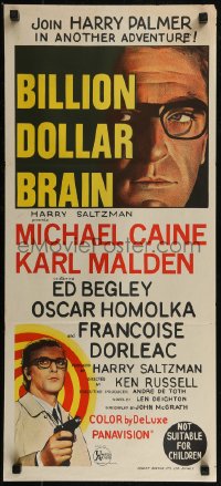 8f0202 BILLION DOLLAR BRAIN Aust daybill 1967 Michael Caine, Karl Malden, Ken Russell!