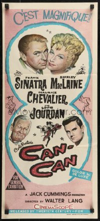 8f0211 CAN-CAN Aust daybill 1960 Frank Sinatra, Shirley MacLaine, Maurice Chevalier & Jourdan