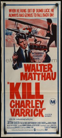 8f0217 CHARLEY VARRICK Aust daybill 1973 Walter Matthau in Don Siegel crime classic!
