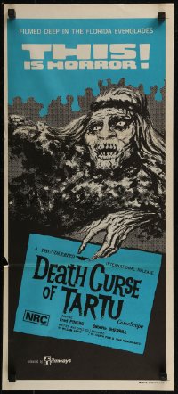 8f0233 DEATH CURSE OF TARTU Aust daybill 1974 Native American Indian zombies in the Everglades!