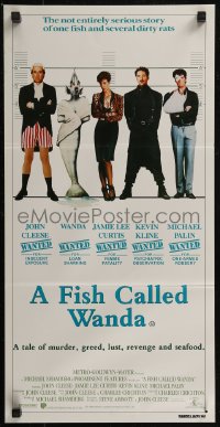 8f0259 FISH CALLED WANDA Aust daybill 1988 John Cleese, Curtis, Kline & Palin in police line up!