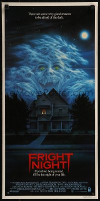 8f0266 FRIGHT NIGHT Aust daybill 1985 Sarandon, McDowall, best classic horror art by Peter Mueller!