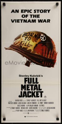 8f0269 FULL METAL JACKET Aust daybill 1987 Stanley Kubrick Vietnam War movie, Philip Castle art!