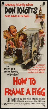 8f0291 HOW TO FRAME A FIGG Aust daybill 1971 Joe Flynn, wacky comedy images of Don Knotts!