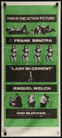 8f0314 LADY IN CEMENT Aust daybill 1968 Sinatra with a .45 & sexy Raquel Welch with a 37-22-35!