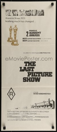 8f0315 LAST PICTURE SHOW Aust daybill 1972 Peter Bogdanovich, Bridges, Burstyn, Oscar, rare!