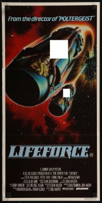 8f0318 LIFEFORCE Aust daybill 1985 Tobe Hooper directed, sexy space vampires, cool sci-fi art!