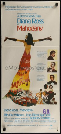 8f0326 MAHOGANY Aust daybill 1975 art of Diana Ross, Billy Dee Williams, Anthony Perkins & Aumont!