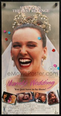 8f0339 MURIEL'S WEDDING Aust daybill 1995 Aussie Toni Collette in wedding dress as the world's happiest bride!