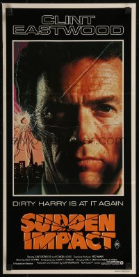 8f0429 SUDDEN IMPACT Aust daybill 1983 Clint Eastwood is at it again as Dirty Harry, great image!