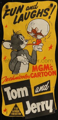 8f0446 TOM & JERRY Aust daybill 1950s art of the mouse inside bubble blown from cat's pipe!