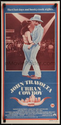 8f0452 URBAN COWBOY Aust daybill 1980 different image of John Travolta & Debra Winger dancing!