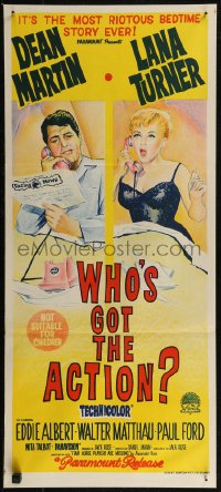 8f0467 WHO'S GOT THE ACTION Aust daybill 1962 Daniel Mann directed, Dean Martin & Lana Turner!