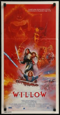 8f0469 WILLOW Aust daybill 1988 George Lucas & Ron Howard directed, fantasy art by Bysouth!