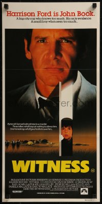 8f0471 WITNESS Aust daybill 1985 big city cop Harrison Ford in Amish country, directed by Peter Weir!