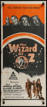 8f0472 WIZARD OF OZ Aust daybill R1970s Victor Fleming, great images of Judy Garland, all-time classic!