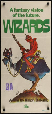 8f0473 WIZARDS Aust daybill 1977 Ralph Bakshi directed, cool fantasy art by William Stout!