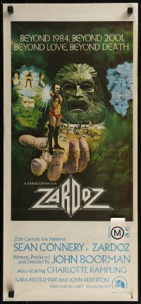 8f0478 ZARDOZ Aust daybill 1974 Lesser art of Connery, who has seen the future and it doesn't work!