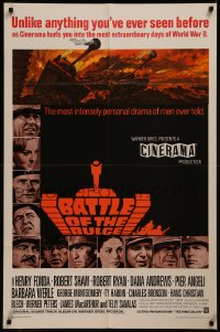 8f0523 BATTLE OF THE BULGE Cinerama 1sh 1966 Henry Fonda, Robert Shaw, cool Thurston tank art!