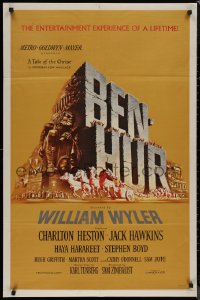 8f0533 BEN-HUR 1sh 1960 Charlton Heston, William Wyler classic epic, cool chariot & title art!