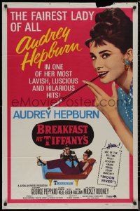 8f0569 BREAKFAST AT TIFFANY'S 1sh R1965 luscious Audrey Hepburn is the Fairest Lady of all!