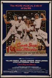 8f0584 CAN'T STOP THE MUSIC 1sh 1980 great group photo of The Village People & cast in all white!