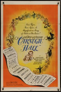 8f0589 CARNEGIE HALL 1sh 1947 Edgar Ulmer's mightiest music event the screen has ever known!