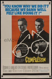 8f0615 COMPULSION 1sh 1959 crazy Dean Stockwell & Bradford Dillman try to commit the perfect murder!