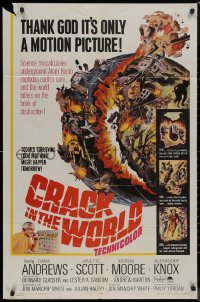 8f0624 CRACK IN THE WORLD 1sh 1965 atom bomb explodes, thank God it's only a motion picture!