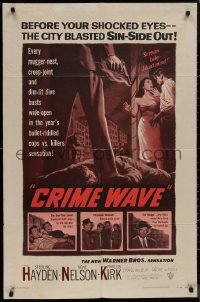 8f0629 CRIME WAVE 1sh 1953 ex-cons Nelson, de Corsia & Bronson hide out with Hayden & Kirk!