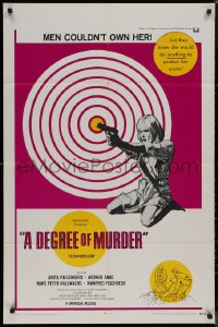 8f0653 DEGREE OF MURDER int'l 1sh 1969 artwork of sexy Anita Pallenberg with gun, men couldn't own her!