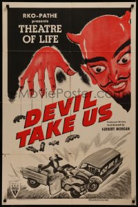 8f0657 DEVIL TAKE US 1sh 1955 Herbert Morgan, incredible art of devil with cars on string!