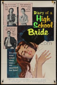 8f0660 DIARY OF A HIGH SCHOOL BRIDE 1sh 1959 AIP bad girl, it's not true what they say!