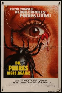 8f0673 DR. PHIBES RISES AGAIN 1sh 1972 Vincent Price, classic close up of a spider on a woman's face!